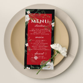 Menu de Casamento das Flores Vermelhas Negras