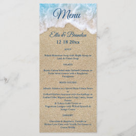 Menu de Casamento das Ondas de Praia Azul