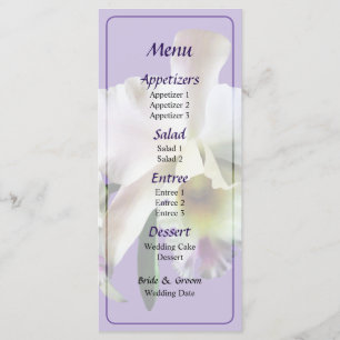 Menu de Casamento das Orquídeas Brancas de Cattle