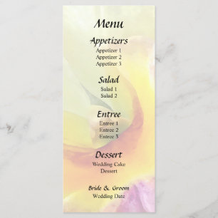 Menu de Casamento das Orquídeas de Cattleya Amarel
