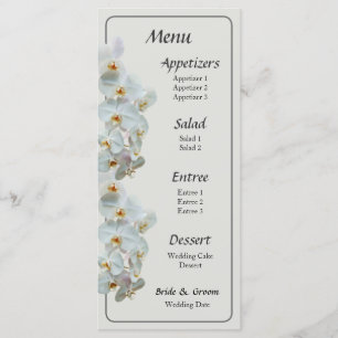 Menu de Casamento das Orquídeas de Phalaenopsis Br