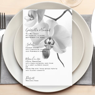 Menu de Casamento das Orquídeas Negras e Brancas