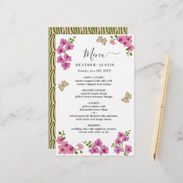 Menu de Casamento das Orquídeas Roxas Delicadas El
