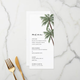 Menu de casamento das Palmeiras Minimalistas