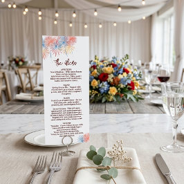 Menu de Casamento de 4 de Julho, Menu Minimalista