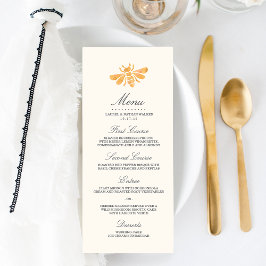 Menu de Casamento de Abelhas ouros