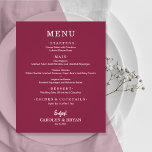 Menu de Casamento de Amoras Elegante Simples de Or<br><div class="desc">Um barato de 80 lb. de peso, essas pequenas placas de menu janto de amora de amora apresentam suas opções de comida em letras brancas quentes. Perfeito para uma recepção de casamento moderna, janto de ensaio de casamento, festa de aniversário, ou qualquer evento especial com um janto sentado. *Medidas de...</div>
