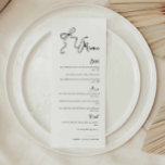 Menu de Casamento de Arco desenhado à mão<br><div class="desc">Eleve sua experiência de jantar de convidado com este menu de casamento retrô exclusivo que contém nossa ilustração de arco desenhada à mão original,  uma adição perfeita ao seu casamento vintage moderno ou eventos especiais. Todos os detalhes no convite são editáveis,  incluindo a cor da ilustração.</div>