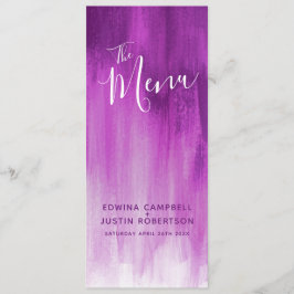 Menu de casamento de arte formando e roxa