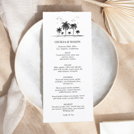 Menu de Casamento de Árvore de Palma de Praia Trop