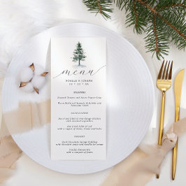 Menu de Casamento de Árvore Rústica Minimalista