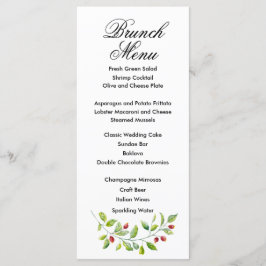 Menu de Casamento de Berries Rosa e Folhagem Verde