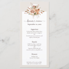 Menu de Casamento de Boho Russo Floral de Tonelada