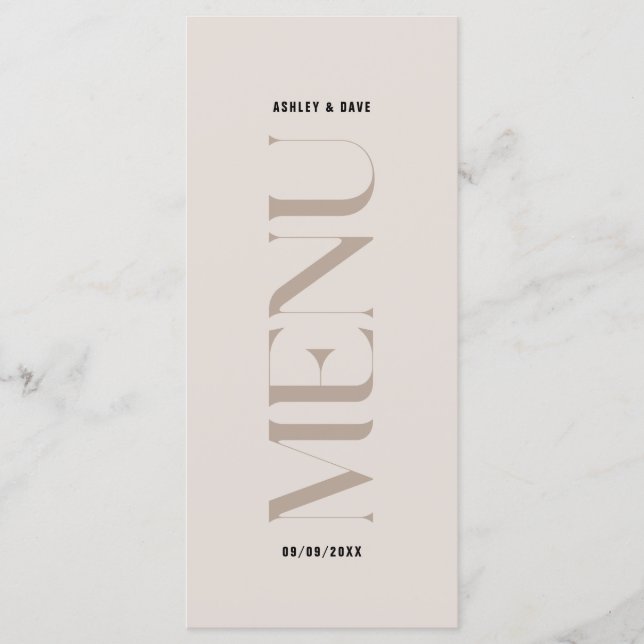 Menu de Casamento de Borda de Cerco Simples Modern (Frente)