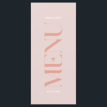 Menu de Casamento de Borda Rosa Simples Moderno<br><div class="desc">Este Menu Casamento em rosas claro será excelente para o casamento moderno. Apresenta letras em negrito no lado frontal da placa. O menu é dobrado e tem uma lista editável de pratos no verso. Você pode personalizar este menu com os nomes e a data do evento. Você também pode alterar...</div>