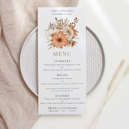 Menu de Casamento de Buquês Florais Modernos do ou
