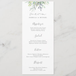Menu de Casamento de Caligrafia Botânica