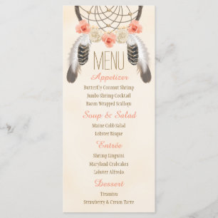 Menu de Casamento de Cavaleiro Dourado Monograma