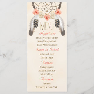 Menu de Casamento de Cavaleiro Dourado Monograma