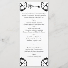 Menu de Casamento de Chave Negra e Branca