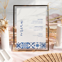 Menu de casamento de citros do Mediterrâneo azul