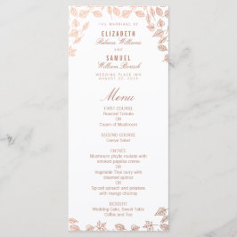 Menu de Casamento de Cobre Faux do outono Elegante