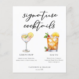 Menu de Casamento de Cocktails de Assinatura Doce 