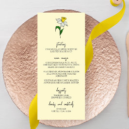 Menu de Casamento de Daffodil Minimalista