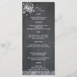 Menu de Casamento de Dandelions Chalkboard Glitter