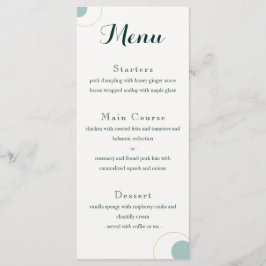 Menu de Casamento de Deco de Arte Emerald e Dourad