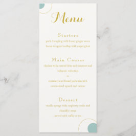 Menu de Casamento de Deco de Arte Emerald e Dourad
