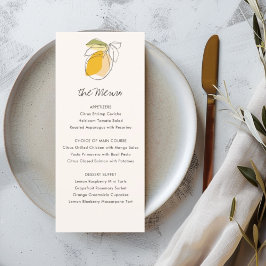 Menu de Casamento de Desenho de Linha Moderna de C