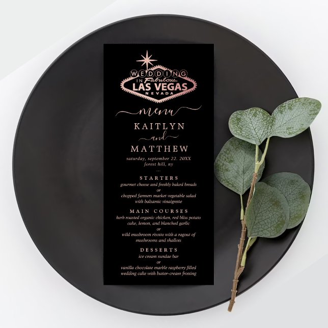 Menu de Casamento de Destino de Las Vegas (Criador carregado)