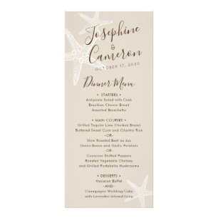 Menu de Casamento de Destino de Praia do Peixe Est