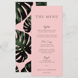 Menu de Casamento de Destino de Rosa de Verde Trop