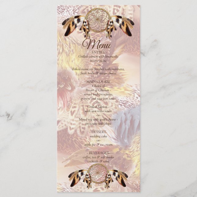 Menu de Casamento de Dream Catcher (Frente)