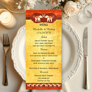 Menu de Casamento de Elefantes Românticos
