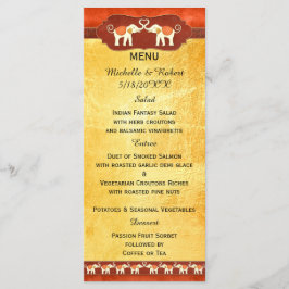 Menu de Casamento de Elefantes Românticos