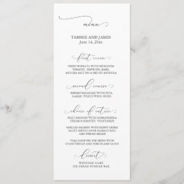 Menu de Casamento de Elegância Não Afirmado