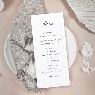 Menu de Casamento de Elegância Simples Clássico
