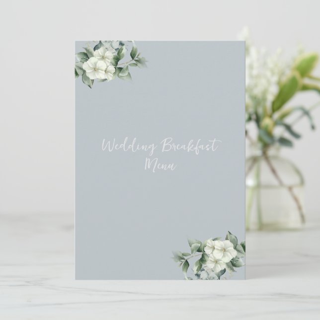 Menu de Casamento de Eucalyptus Moderno (Em pé/Frente)