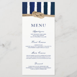 Menu de Casamento de faixas de Marinho de Nó Náuti