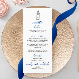 Menu de Casamento de Farol Minimalista