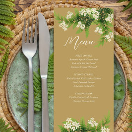 Menu de Casamento de Ferns Flores