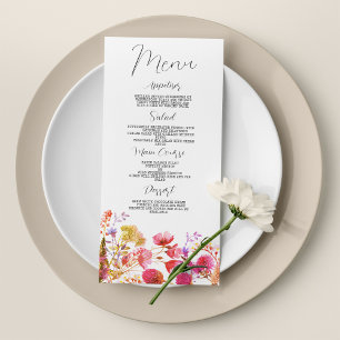 Menu de Casamento de Flor Selvagem Púrpura de lava