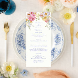 Menu de Casamento de Florais de Jardim Suave