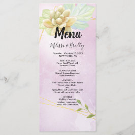 Menu de Casamento de Floral Chic Púrpura de Água