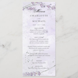 Menu de casamento de flores de lavanda aquática
