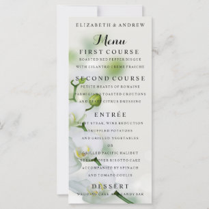 Menu de Casamento de Flores Orquídeas