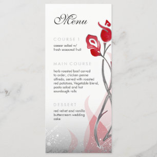 Menu de Casamento de Fogo e Gelo   Rosas Red Silve